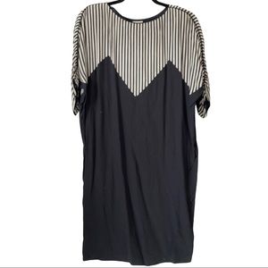 H&M Graphic Dress with Shoulder Pads
